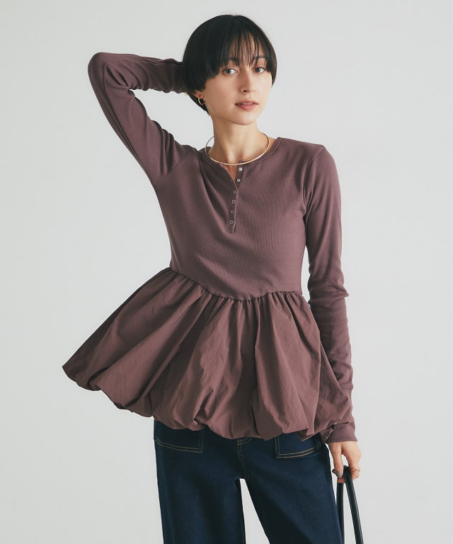 【オフィシャルサイト限定】バルーンヘムヘンリーネックプルオーバー