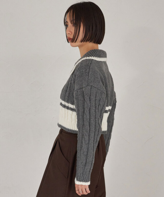 きゃのリン♥️新品♥️大人気♥️変形ケーブルニットトップ ケーブルキャンディニット | CAPRICIEUX LE'MAGE(カプリシュレマージュ