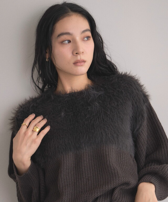WEB限定】フェザーヤーンニットプルオーバー