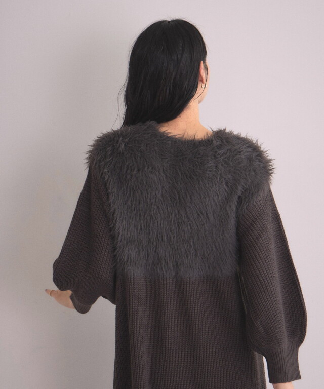 WEB限定】フェザーヤーンニットワンピース