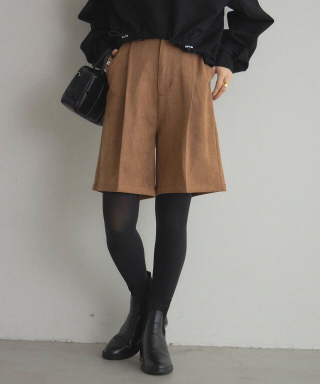 オフィシャルサイト限定】フェイクスエードハーフパンツ