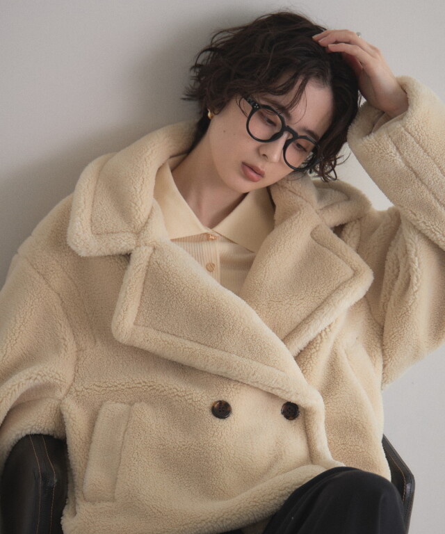 【WEB限定】テディボアビッグカラーショートコート