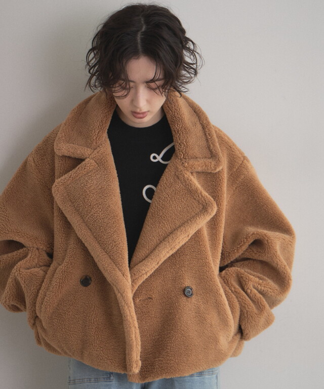 オフィシャルサイト限定】テディボアビッグカラーショートコート