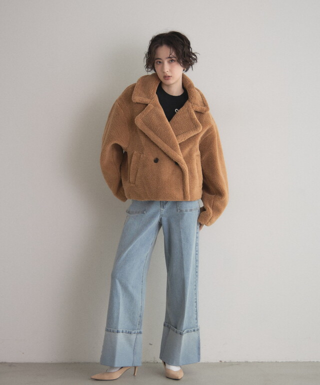 オフィシャルサイト限定】テディボアビッグカラーショートコート