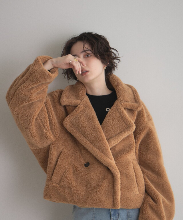 オフィシャルサイト限定】テディボアビッグカラーショートコート