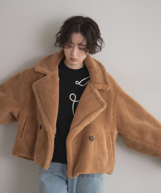 オフィシャルサイト限定】テディボアビッグカラーショートコート