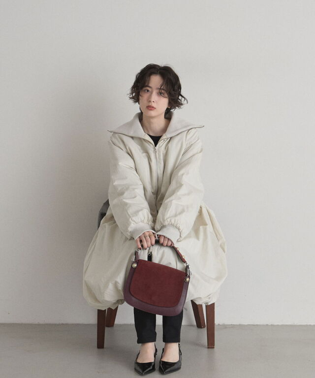 1111円　お取り置き中　今だけセール　バルーンコート　リエンダ好きさんに♪ WEB限定】タフタ中綿バルーンリブコート