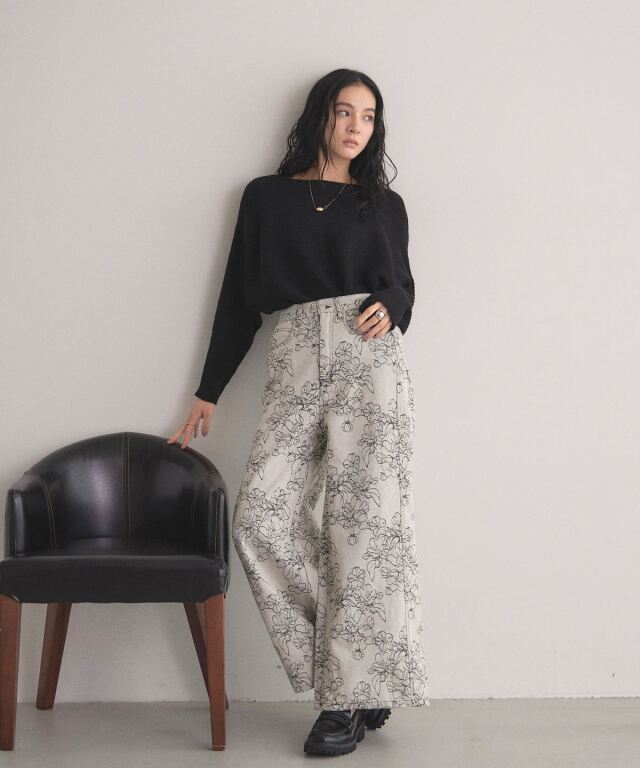 オフィシャルサイト限定】フラワージャガードデニムパンツ