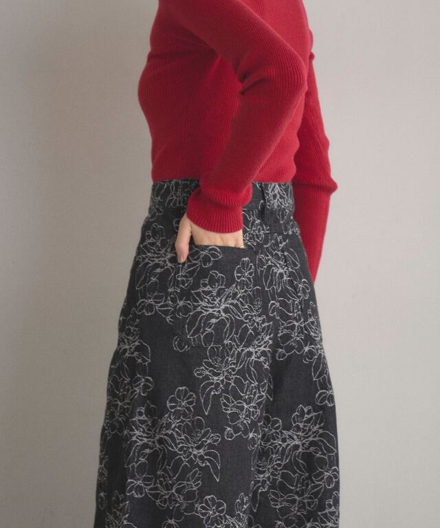 オフィシャルサイト限定】フラワージャガードデニムパンツ