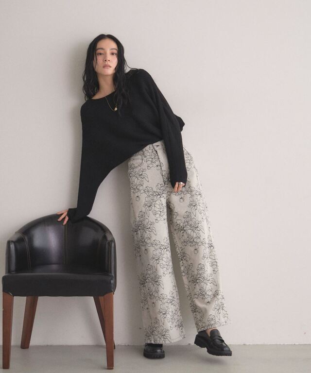 オフィシャルサイト限定】フラワージャガードデニムパンツ