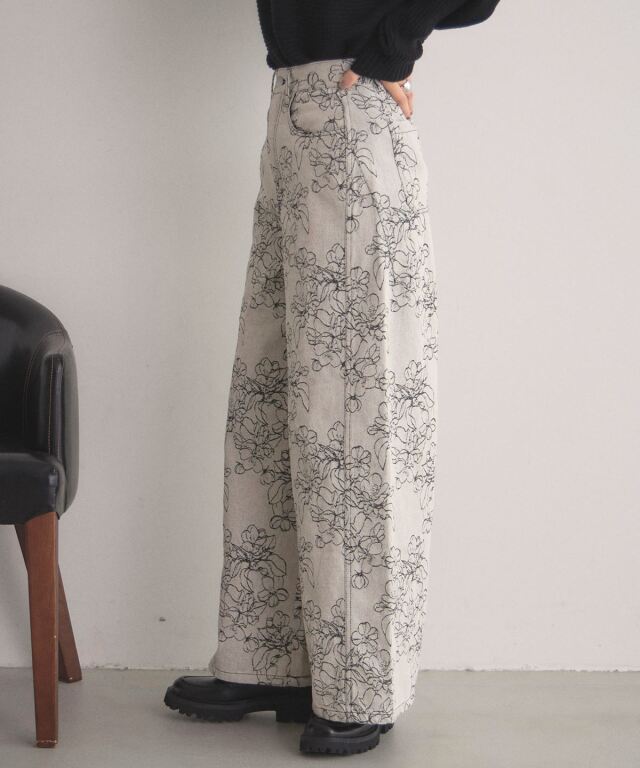 オフィシャルサイト限定】フラワージャガードデニムパンツ