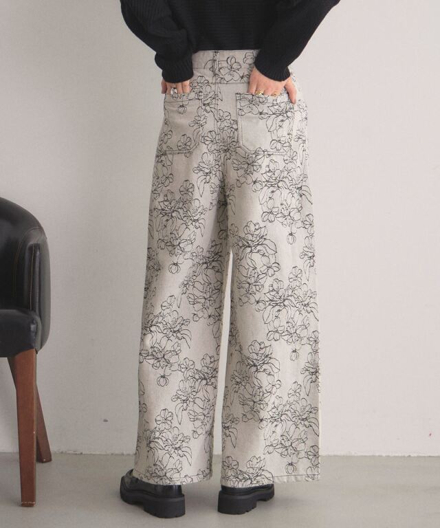 オフィシャルサイト限定】フラワージャガードデニムパンツ
