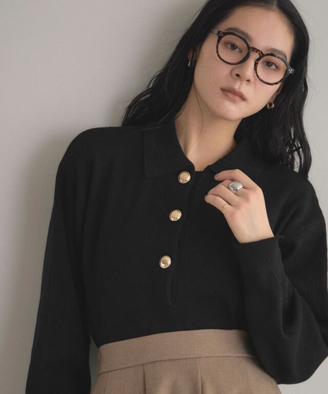 CHRISTIAN DIOR ゴールドボタンニット S CHRISTIAN DIOR ゴールドボタンニット M