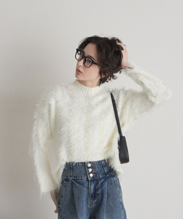 【オフィシャルサイト限定】ハイネックシャギーニット