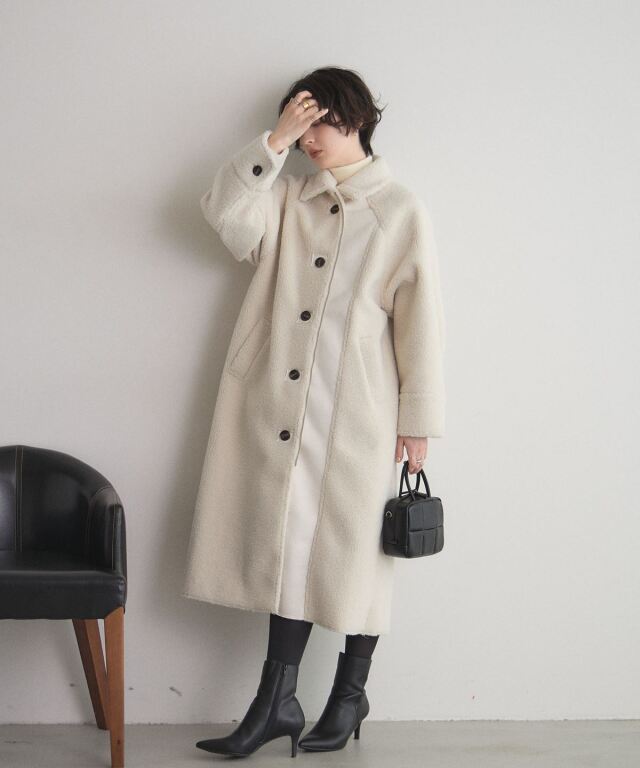 WEB限定】フェイクムートンステンカラーコート