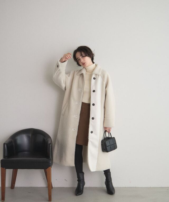 WEB限定】フェイクムートンステンカラーコート