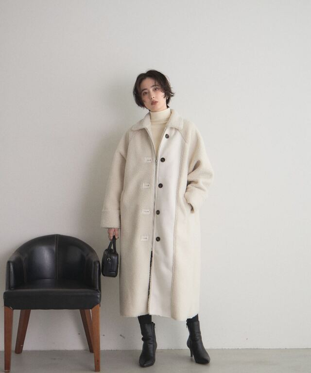 WEB限定】フェイクムートンステンカラーコート