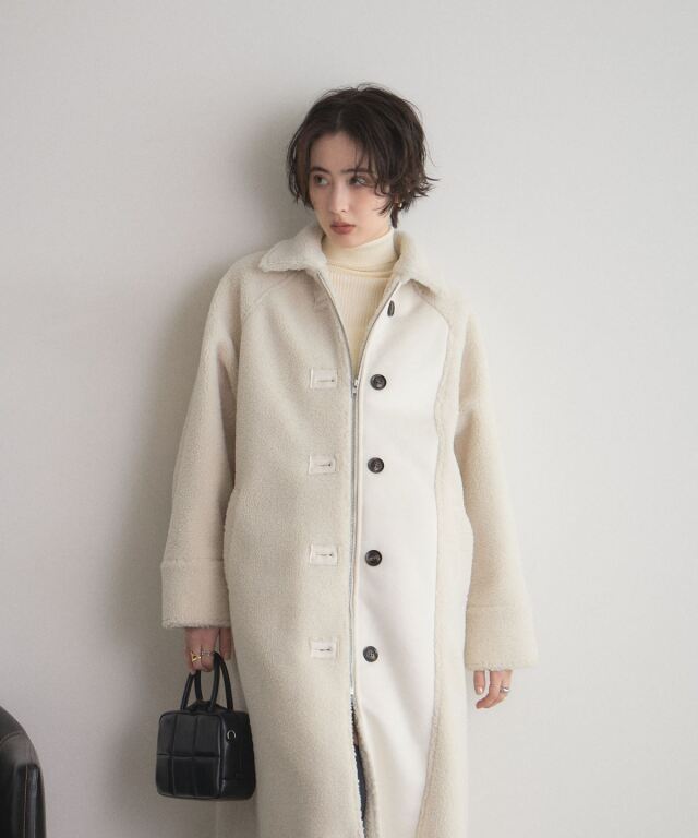 WEB限定】フェイクムートンステンカラーコート