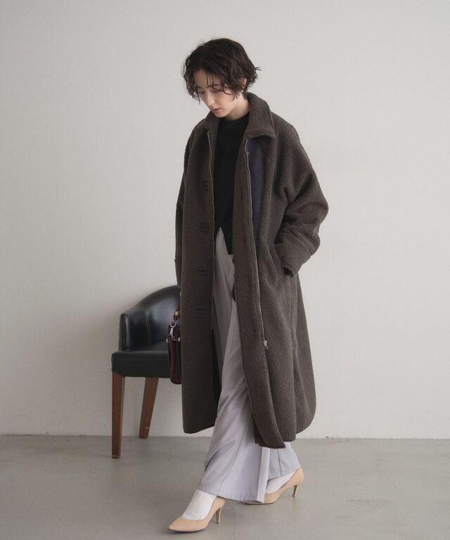 WEB限定】フェイクムートンステンカラーコート