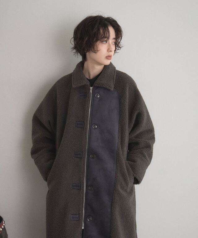 WEB限定】フェイクムートンステンカラーコート