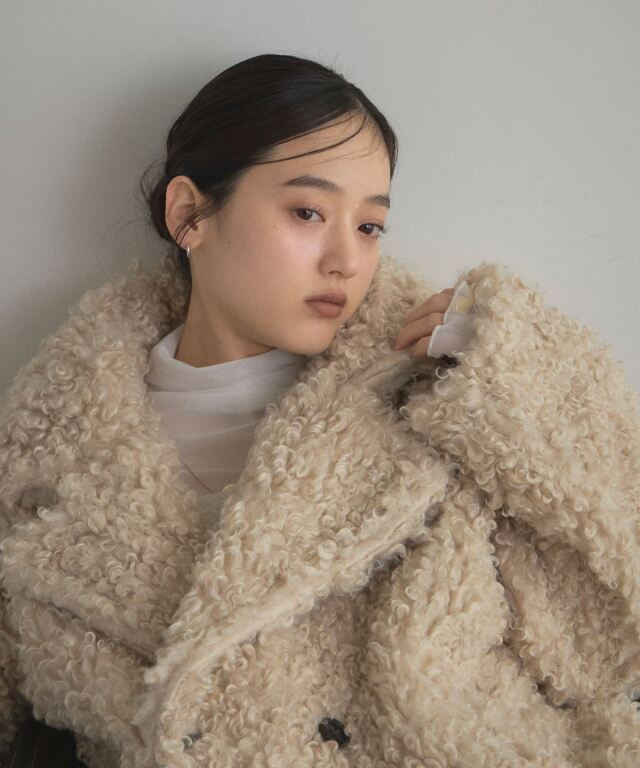 WEB限定】プードルファーミドルダブルコート