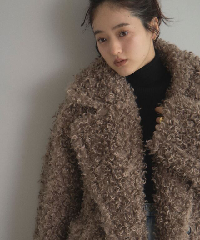 WEB限定】プードルファーミドルダブルコート