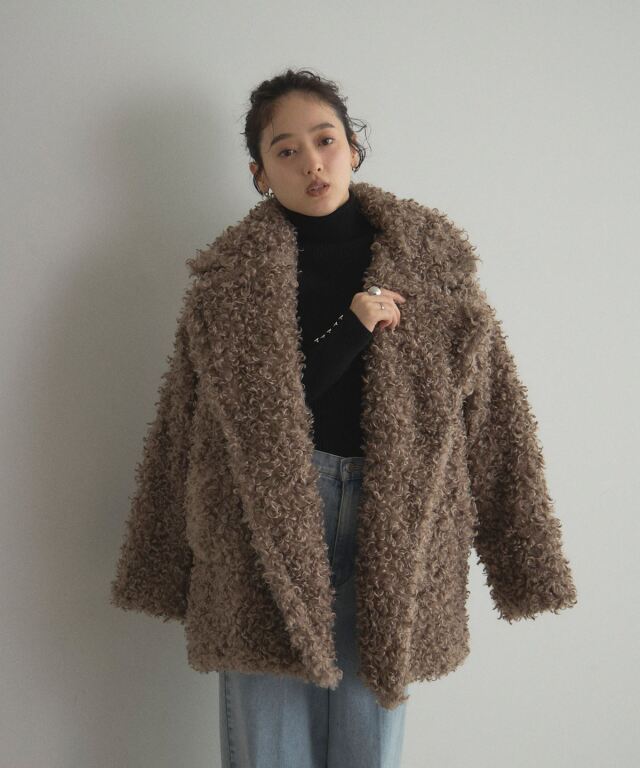 WEB限定】プードルファーミドルダブルコート