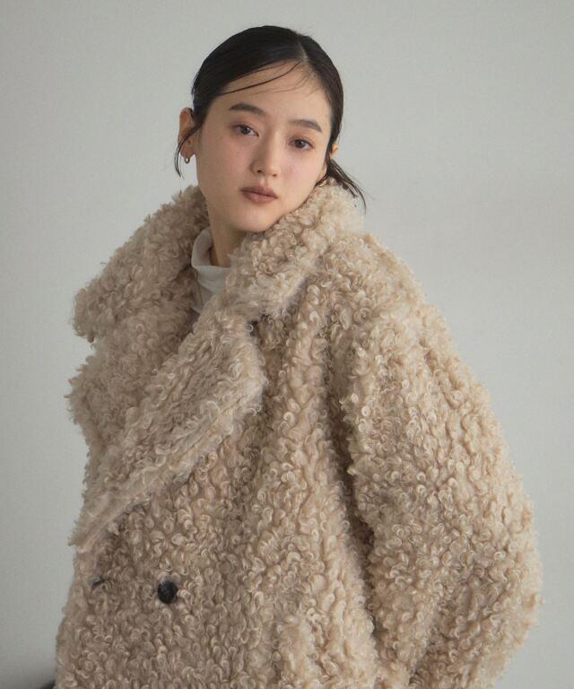 WEB限定】プードルファーミドルダブルコート