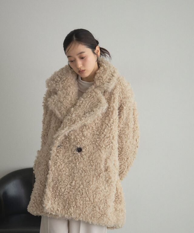 WEB限定】プードルファーミドルダブルコート