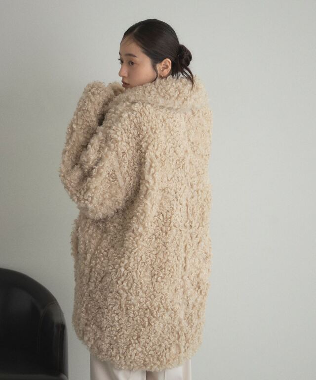 WEB限定】プードルファーミドルダブルコート