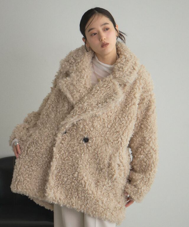 WEB限定】プードルファーミドルダブルコート