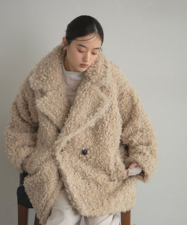 WEB限定】プードルファーミドルダブルコート