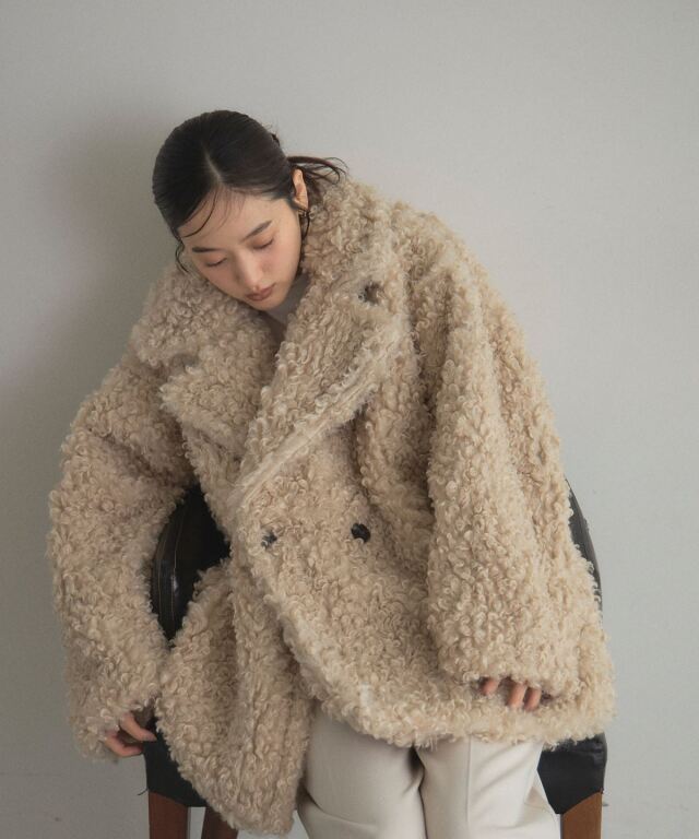 WEB限定】プードルファーミドルダブルコート