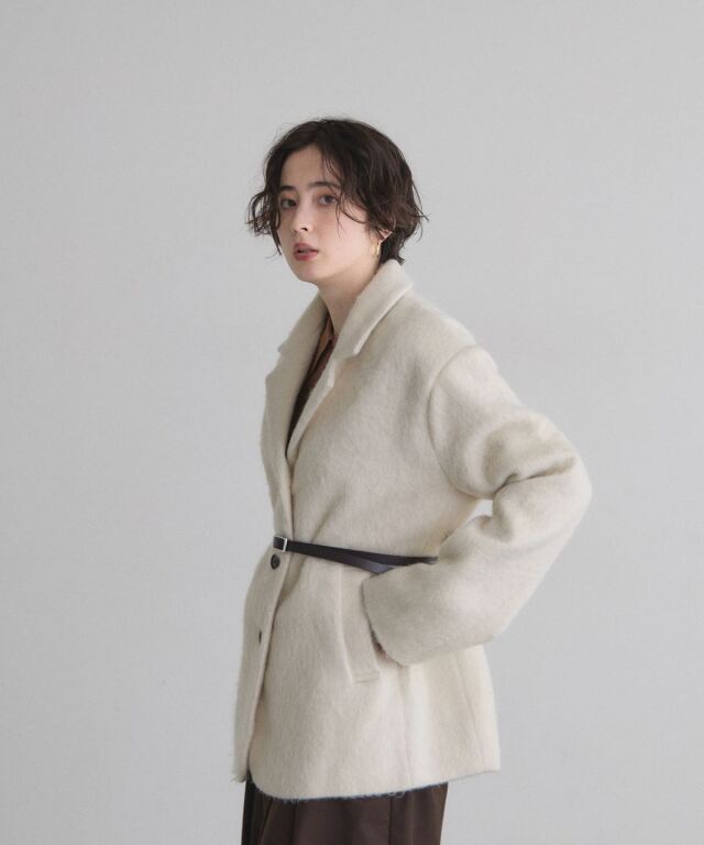 オフィシャルサイト限定】ベルト付きシャギーテーラードジャケット