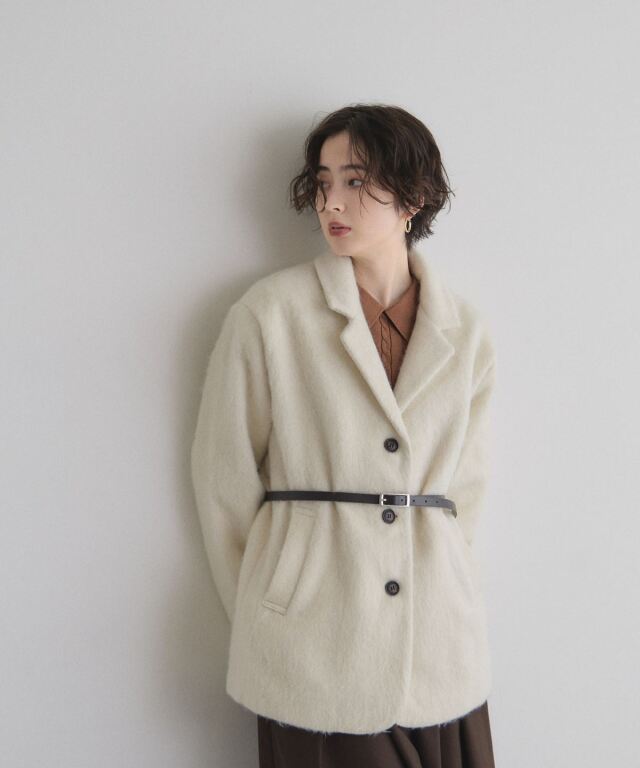 オフィシャルサイト限定】ベルト付きシャギーテーラードジャケット