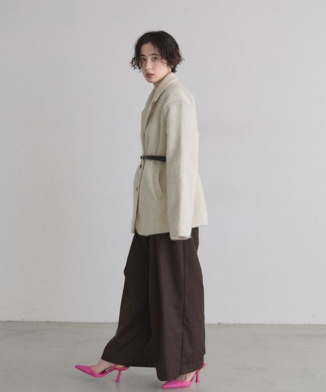 オフィシャルサイト限定】ベルト付きシャギーテーラードジャケット