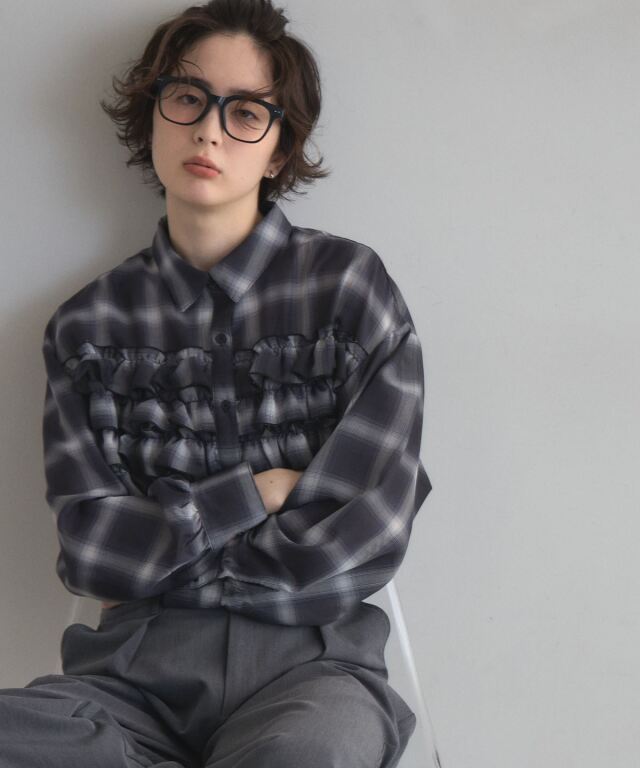 【オフィシャルサイト限定】チェックフリルシャツ