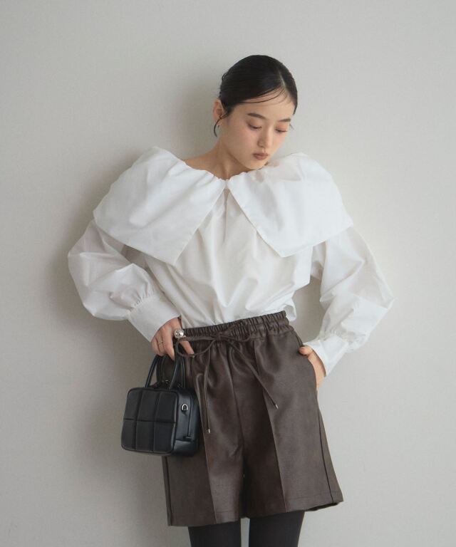 オフィシャルサイト限定】フェイクレザーリボンショートパンツ