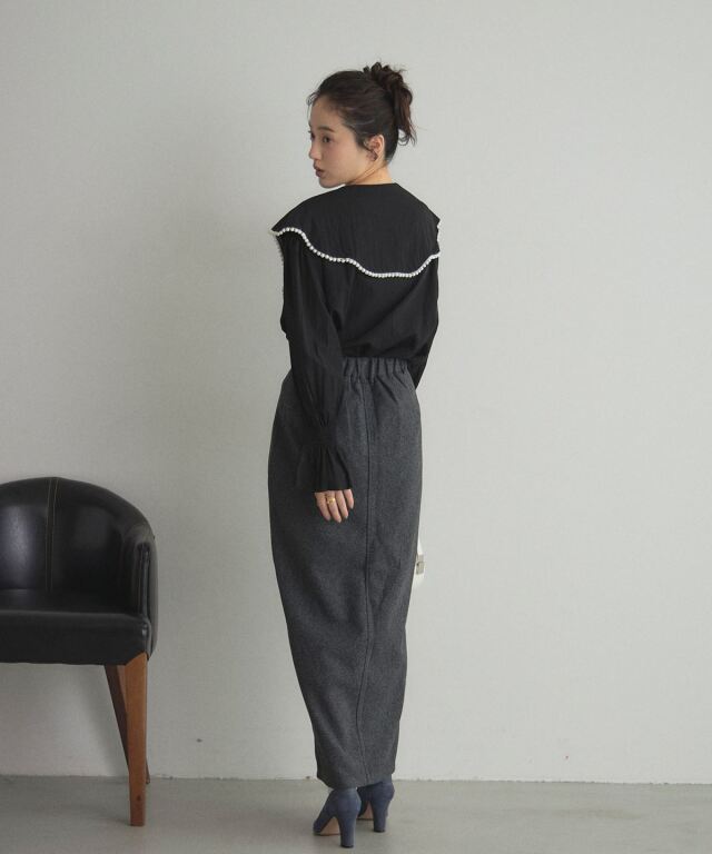 オフィシャルサイト限定】フェイクウールタイトスカート