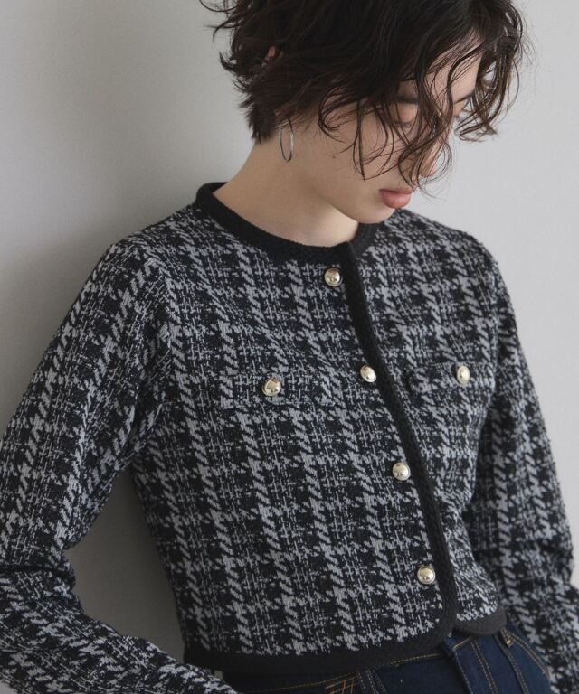 【オフィシャルサイト限定】ツイードカットカーディガン