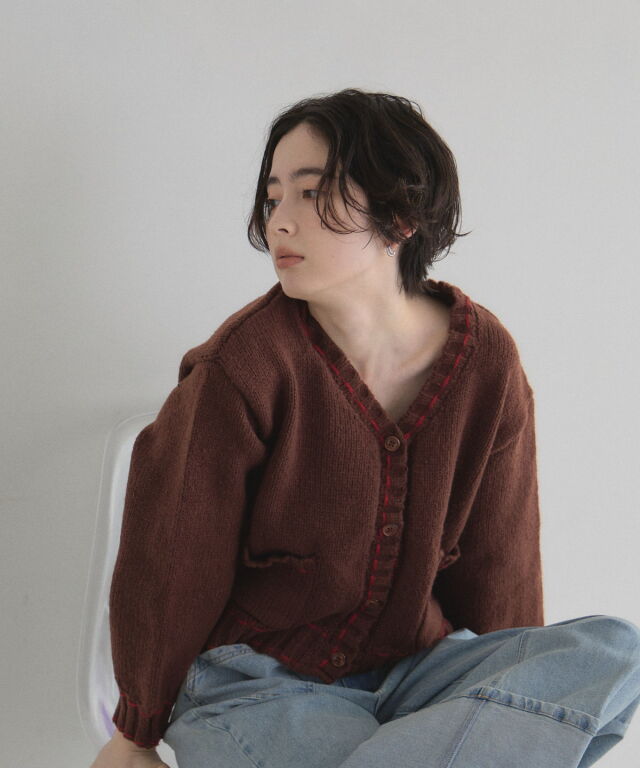 ☆Drawer☆１７SSステッチショートスリーブ　ニット　ホワイト☆定価４３，２ WEB限定】ショートステッチニット