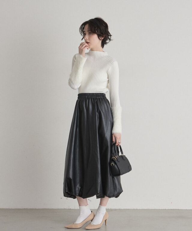 オフィシャルサイト限定】フェイクレザーバルーンスカート