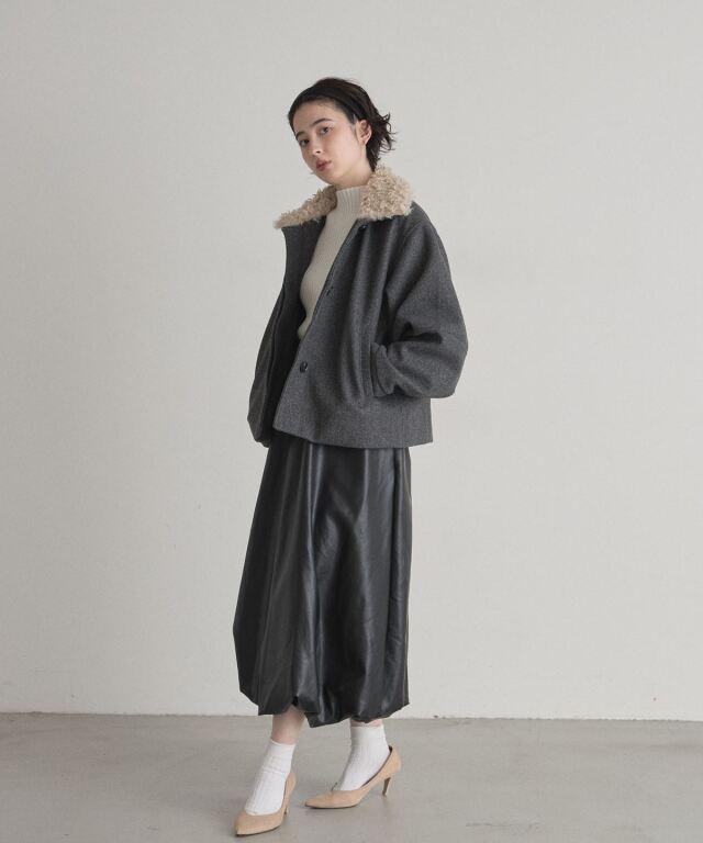 オフィシャルサイト限定】フェイクレザーバルーンスカート