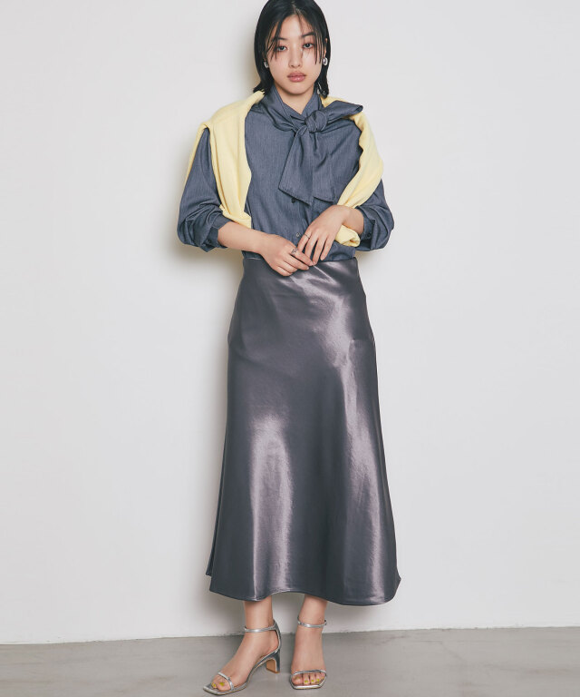 3月13日オフィシャルサイト限定再販！サテンセミフレアスカート