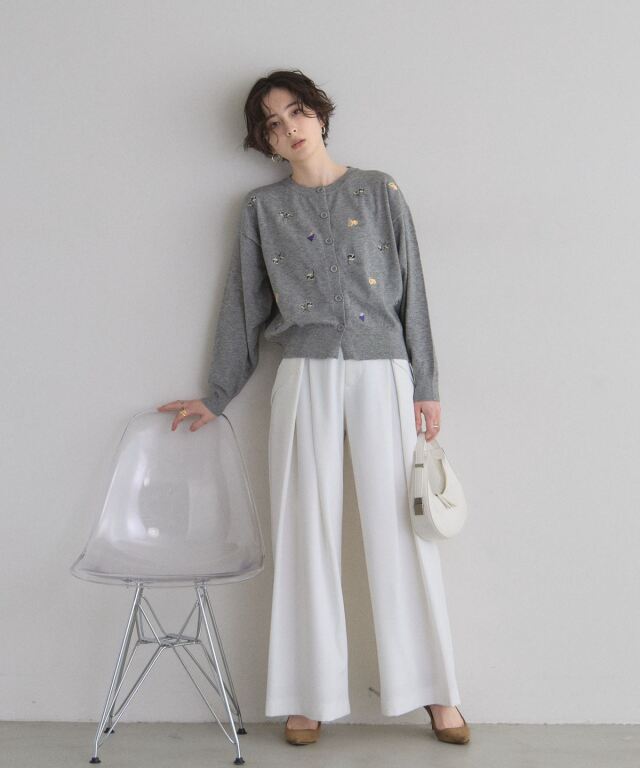 オフィシャルサイト限定】フラワーフルーツ刺繍カーディガン