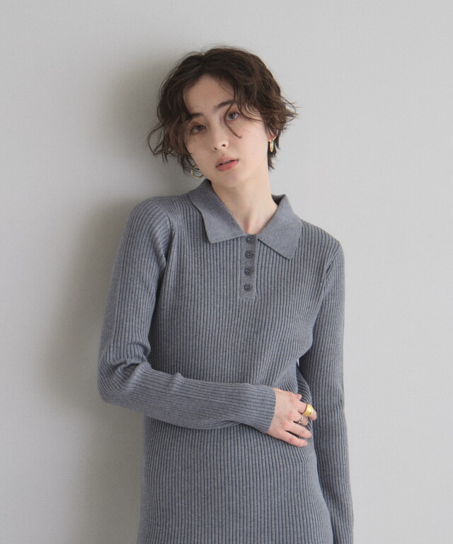 オフィシャルサイト限定】ポロニットロングワンピース