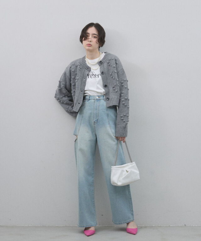 オフィシャルサイト限定】サイドカットデニムストレートパンツ