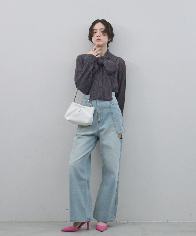 【新品/完売人気モデルTOOT】ストレッチデニムサイドストリング　ビキニ　限定L オフィシャルサイト限定】サイドカットデニムストレートパンツ