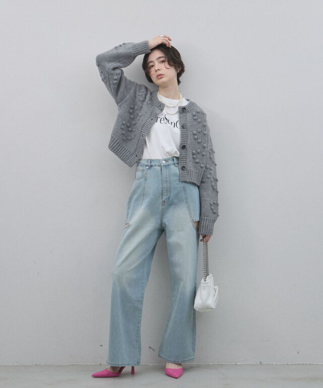 オフィシャルサイト限定】サイドカットデニムストレートパンツ