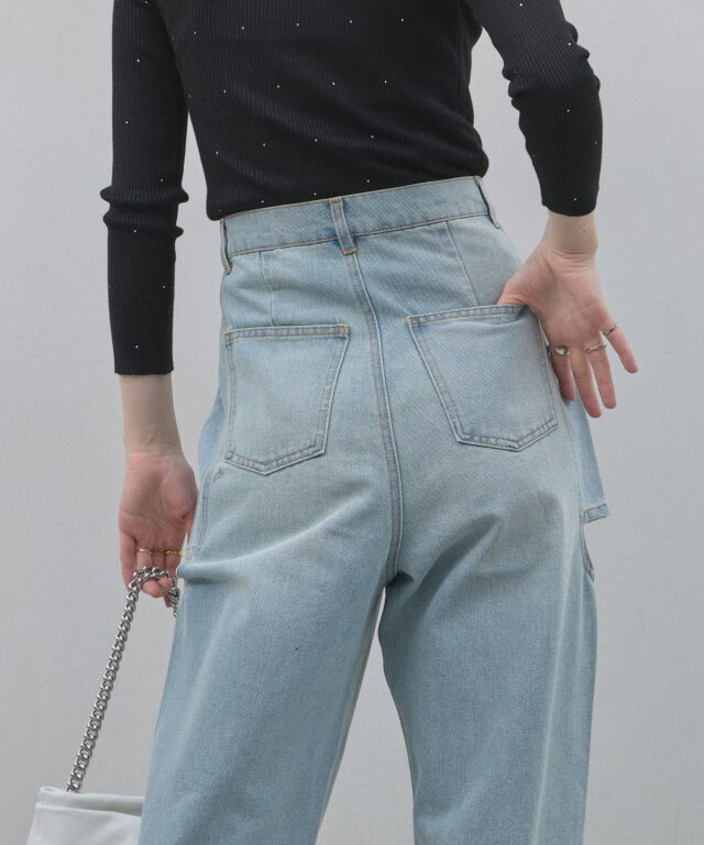オフィシャルサイト限定】サイドカットデニムストレートパンツ